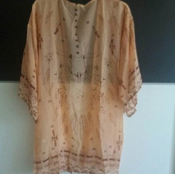 Womens BoHo Chiffon Kimono/Beach Cover - Picture 6 of 8